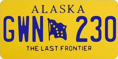 AK license plate GWN230