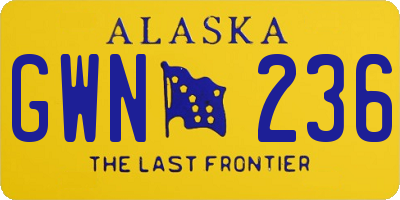 AK license plate GWN236