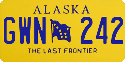 AK license plate GWN242