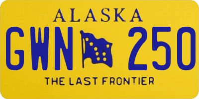AK license plate GWN250