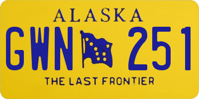 AK license plate GWN251