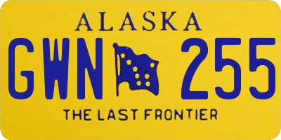 AK license plate GWN255