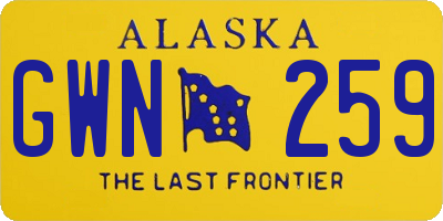 AK license plate GWN259
