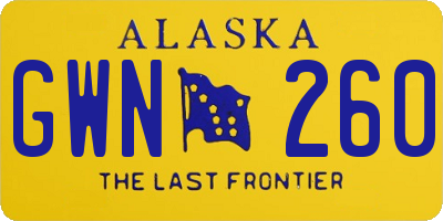 AK license plate GWN260
