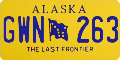 AK license plate GWN263