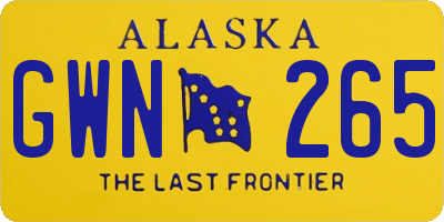 AK license plate GWN265