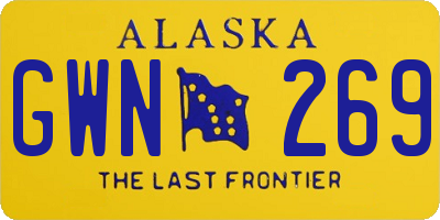 AK license plate GWN269