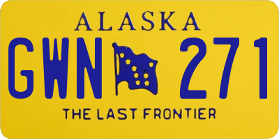 AK license plate GWN271