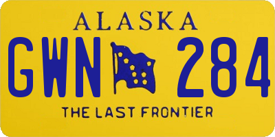 AK license plate GWN284