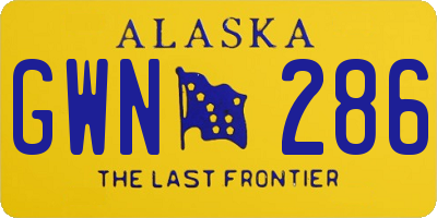 AK license plate GWN286