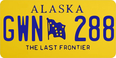 AK license plate GWN288