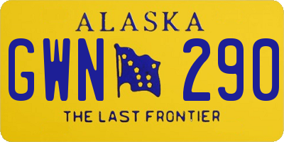 AK license plate GWN290