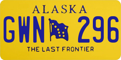 AK license plate GWN296
