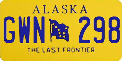 AK license plate GWN298
