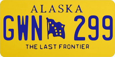 AK license plate GWN299