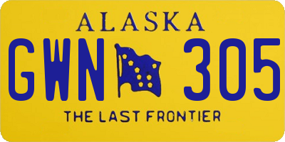 AK license plate GWN305