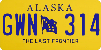 AK license plate GWN314