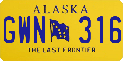 AK license plate GWN316