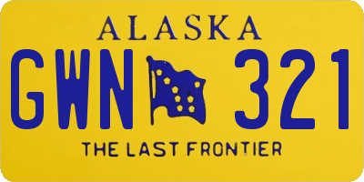 AK license plate GWN321