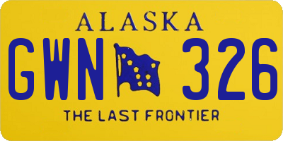 AK license plate GWN326