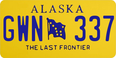 AK license plate GWN337