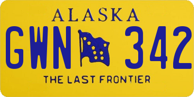 AK license plate GWN342