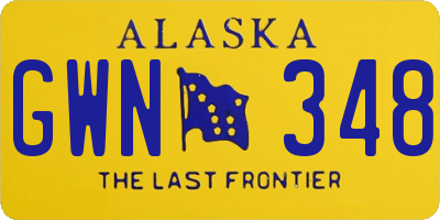 AK license plate GWN348