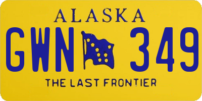 AK license plate GWN349