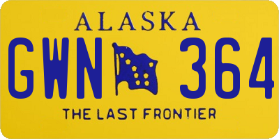 AK license plate GWN364