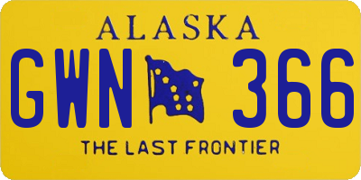 AK license plate GWN366