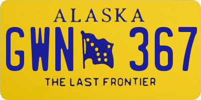 AK license plate GWN367