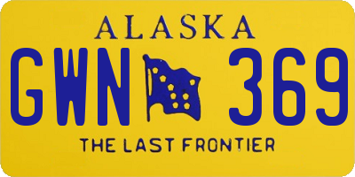 AK license plate GWN369