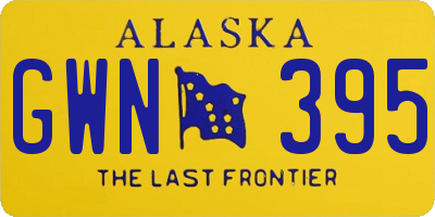 AK license plate GWN395