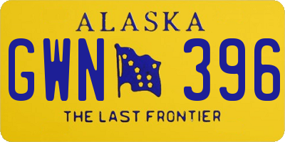 AK license plate GWN396
