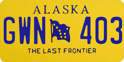 AK license plate GWN403