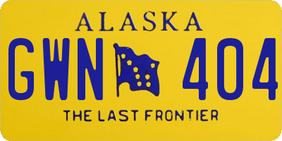 AK license plate GWN404