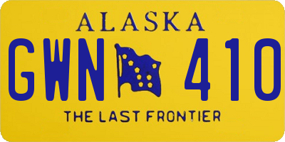 AK license plate GWN410