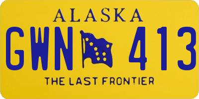 AK license plate GWN413