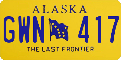 AK license plate GWN417