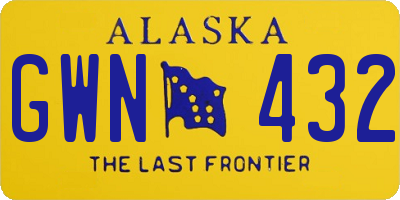 AK license plate GWN432