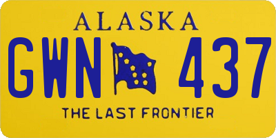 AK license plate GWN437