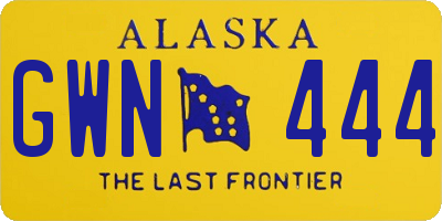 AK license plate GWN444