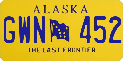 AK license plate GWN452