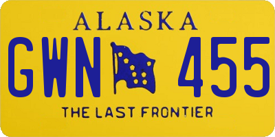 AK license plate GWN455