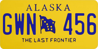 AK license plate GWN456