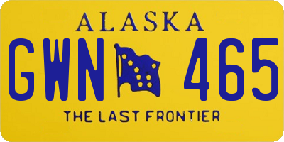 AK license plate GWN465