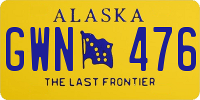 AK license plate GWN476