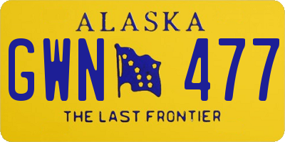 AK license plate GWN477