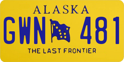 AK license plate GWN481