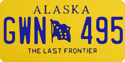 AK license plate GWN495